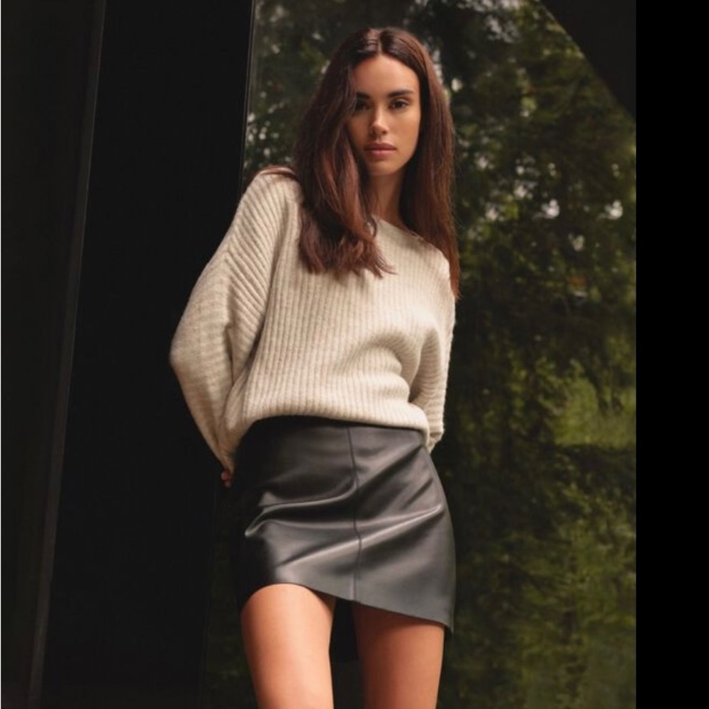 NWT Mini Faux Leather Skirt